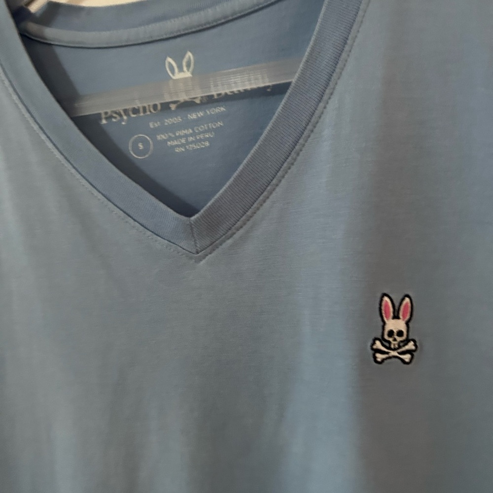 Psycho Bunny Light Blue V-Neck Tee